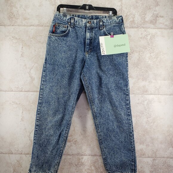 Acid Wash Jeans Lee Riders Snap Button Straight Leg Mens Size 34X 29.5 Husky Vtg - Picture 10 of 10